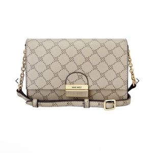 Nine West Women's Kathy Mini Crossbody Flap - Beige Logo Multi
